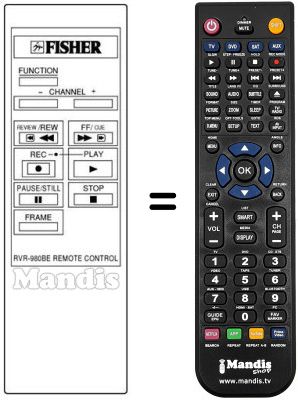 Replacement remote control RVR-980 BE