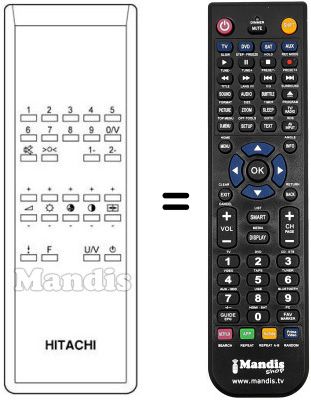 Replacement remote control Hitachi CPT 1570 Replacement remote control Hitachi CPT 1570
