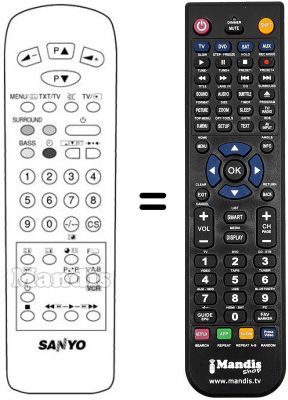 Replacement remote control 1AV0U10B09701