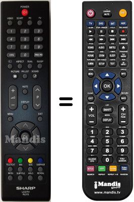 Replacement remote control Sharp LC 42 SB55