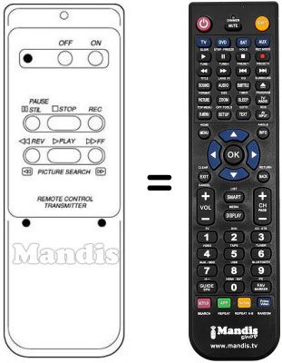 Replacement remote control T 121 VTR