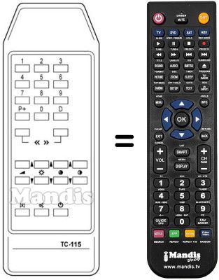 Replacement remote control TC 115