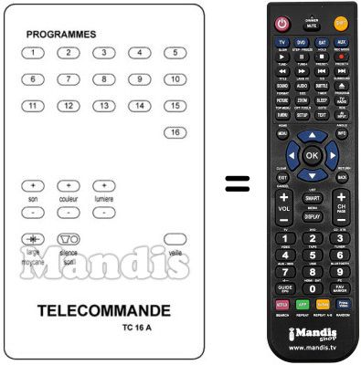 Replacement remote control TC 16 A