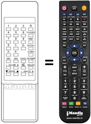 Replacement remote control TC 25072