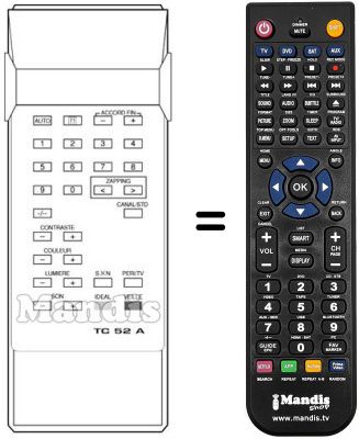 Replacement remote control TC 52 A