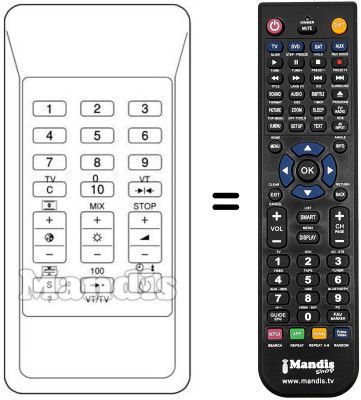 Replacement remote control TC 556
