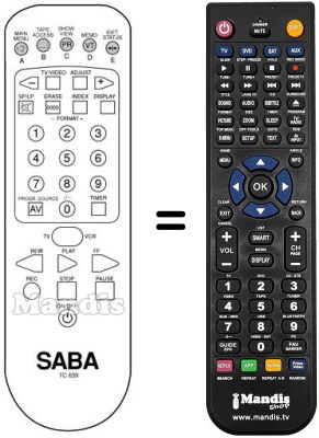 Replacement remote control TC 639