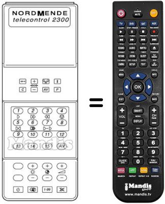 Replacement remote control TELECONTROL 2300 Replacement remote control TELECONTROL 2300