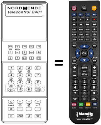 Replacement remote control TELECONTROL 2401 Replacement remote control TELECONTROL 2401
