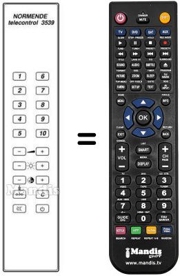 Replacement remote control TELECONTROL 3539 Replacement remote control TELECONTROL 3539
