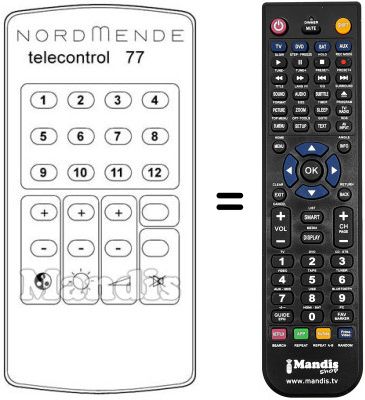 Replacement remote control TELECONTROL 77 Replacement remote control TELECONTROL 77
