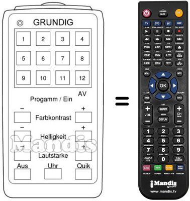 Replacement remote control TELEPILOT 21 UHR
