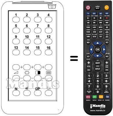 Replacement remote control TVC 16 CHANNELS
