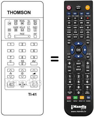 Replacement remote control TI 41 Replacement remote control TI 41