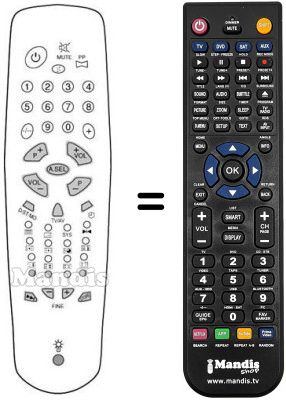 Replacement remote control Akai TV 2817 TN / T