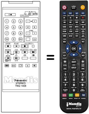 Replacement remote control TNQ 1408