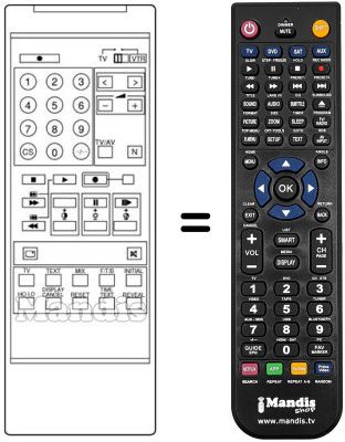 Replacement remote control TNQ 1410