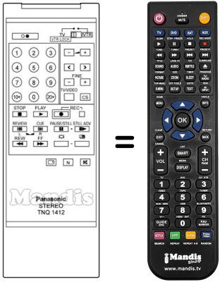 Replacement remote control TNQ 1412