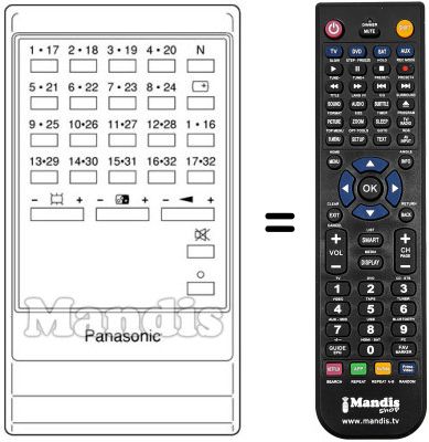 Replacement remote control TNQ 1603