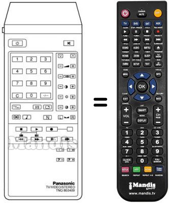 Replacement remote control TNQ 8E 0409