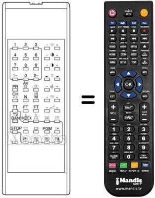 Replacement remote control TPG 704