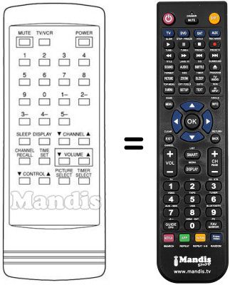 Replacement remote control Funai TVF 5100 A