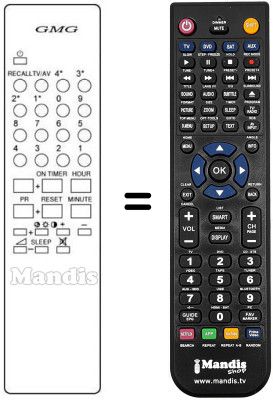 Replacement remote control Gm TVC 99 CH / 49 PR