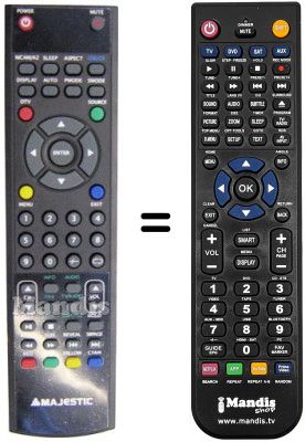 Replacement remote control MAJESTIC TVD 22 TFT