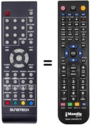 Replacement remote control Sunstech TL-1501 D