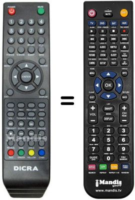 Replacement remote control DICRA TVLED 225 FHD