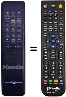 Replacement remote control TV / TXT 8005
