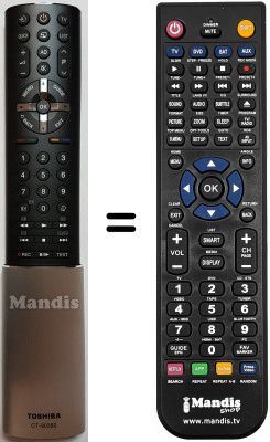 Replacement remote control Toshiba 46 UL 875
