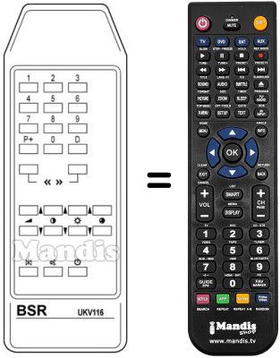 Replacement remote control UKV 116