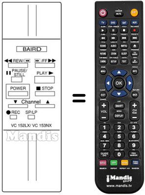 Replacement remote control VC 152 LX / VC 153NX