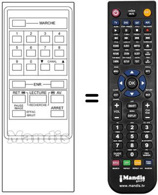 Replacement remote control VGX-715 HS 720