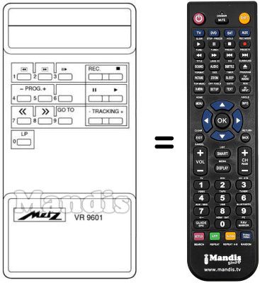 Replacement remote control VR 9601