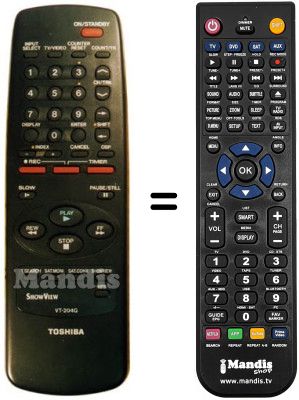 Replacement remote control Toshiba V 204 G