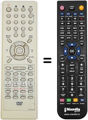 Replacement remote control NordMende DVRX 14 SE