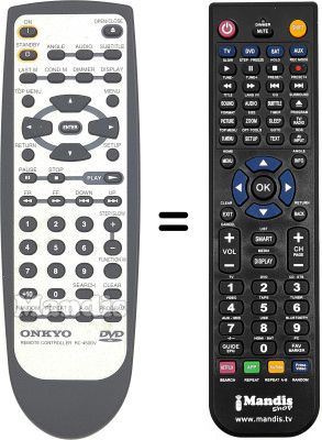 Replacement remote control Onkyo DV-SP 500