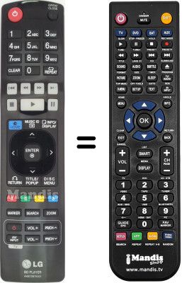 Replacement remote control LG BD 670