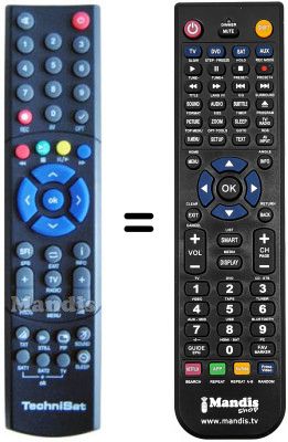 Replacement remote control Technisat DIGICODER S2 HD