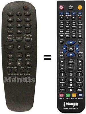 Replacement remote control SCHNEIDER FRANCE DVD 612 Replacement remote control SCHNEIDER FRANCE DVD 612