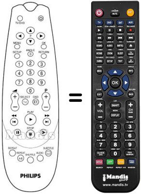 Replacement remote control SCHNEIDER FRANCE DVD 730 Replacement remote control SCHNEIDER FRANCE DVD 730
