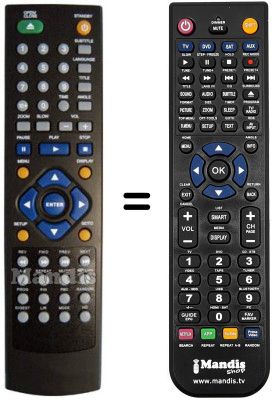 Replacement remote control MAJESTIC DVX 542