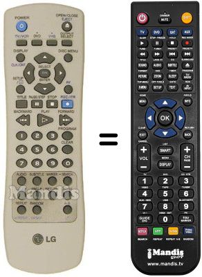Replacement remote control Goldstar DVC 5930