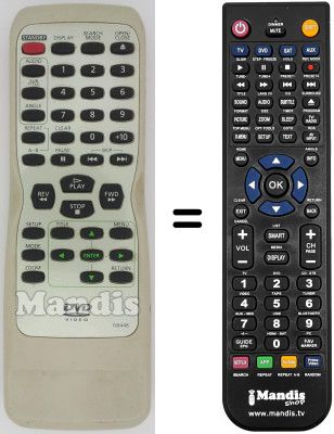 Replacement remote control Funai DVP 2000