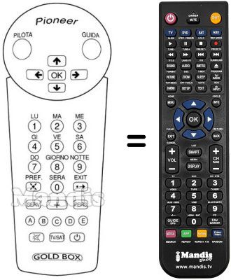 Replacement remote control Pioneer DBR-S120NL