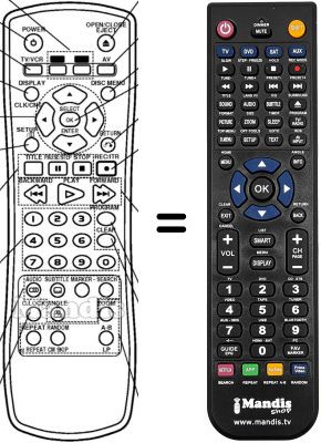 Replacement remote control Irradio DVC 900