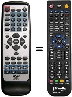 Replacement remote control MUSTEK V56LA-2