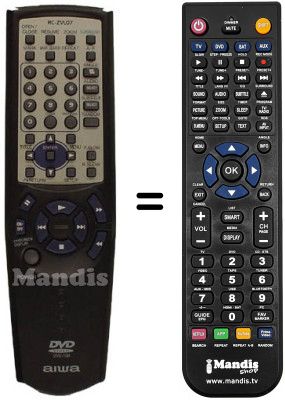 Replacement remote control Aiwa XD-DV370